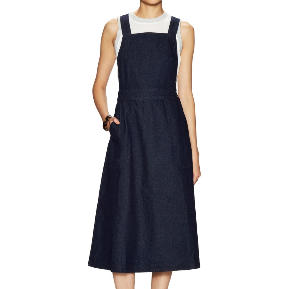 NYT Free People Denim Flared Apron Dress